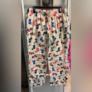Old Navy Pajama Bottoms with Colorful Sock Pattern